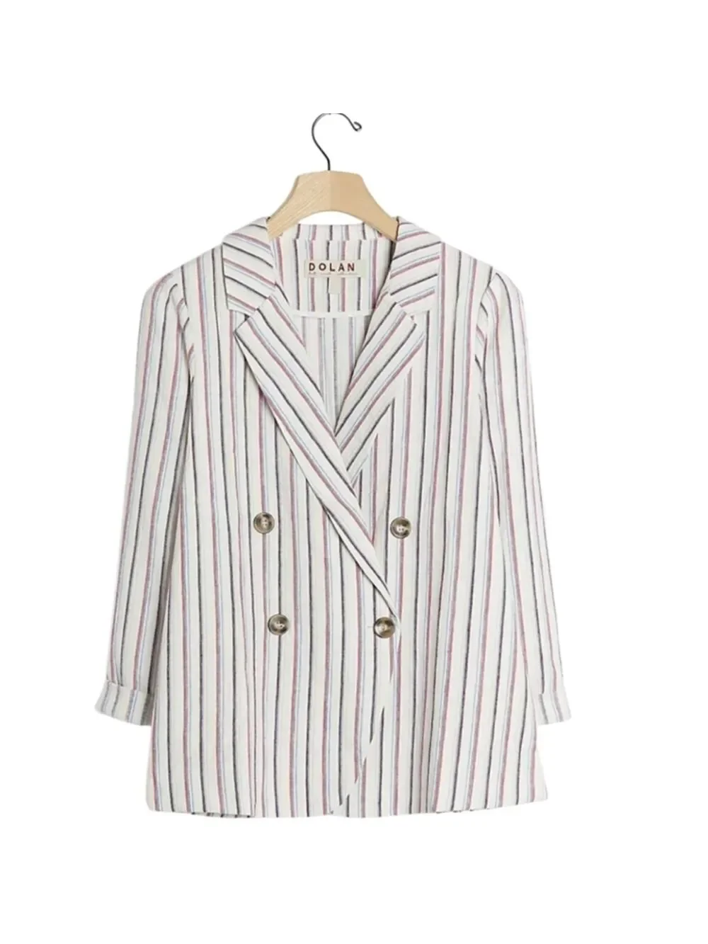 Dolan Left Coast Collection Antropologie Blazer Striped Linen Double-breasted XL